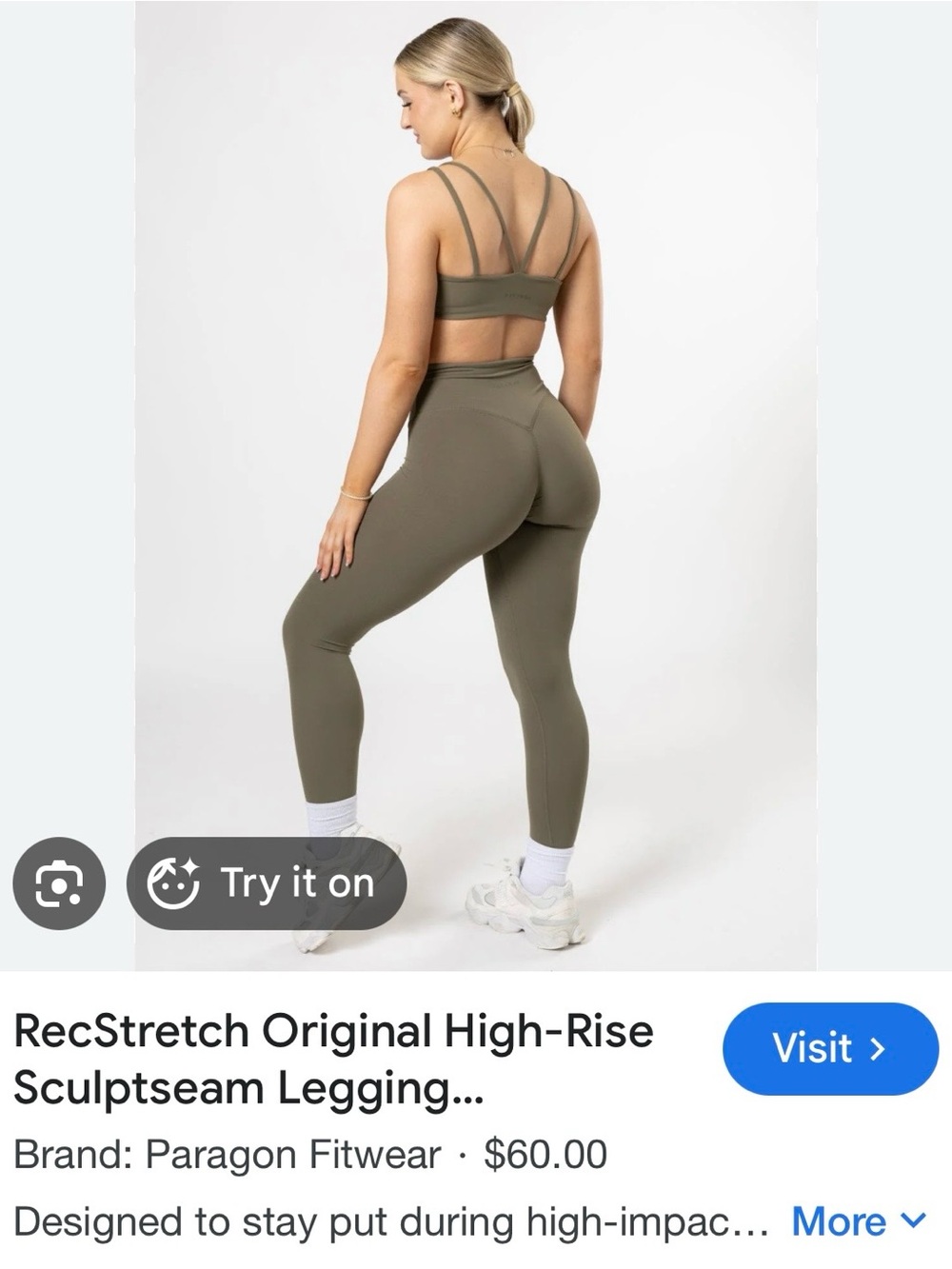 PARAGON Sage Green High-Waist Performance Leggings